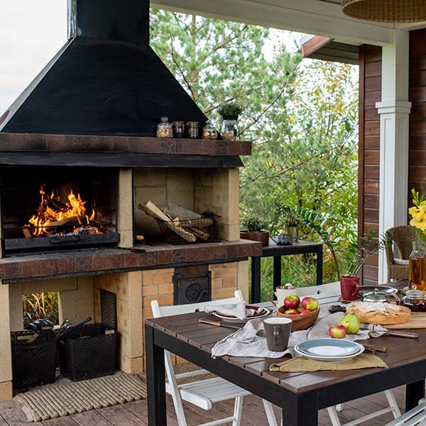 Outdoor Fireplace - Cold Weather Patio Ideas